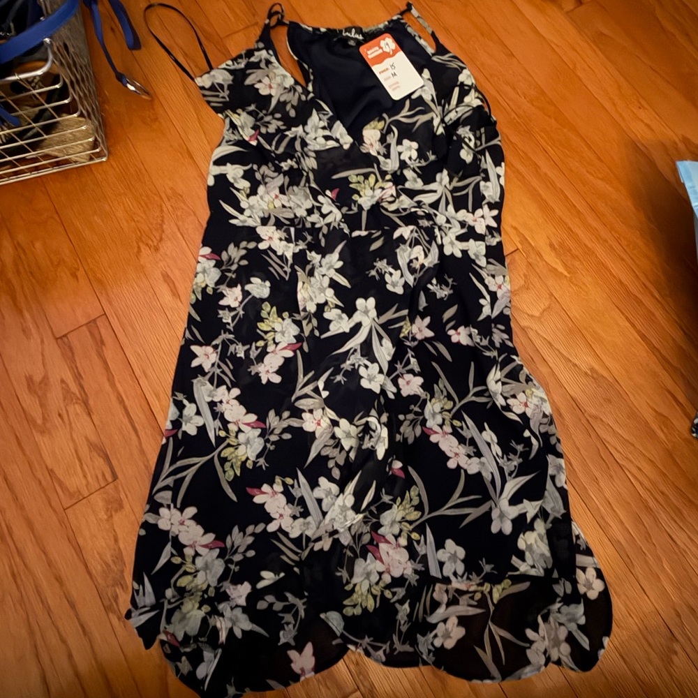 Lulu's Navy Floral Dress